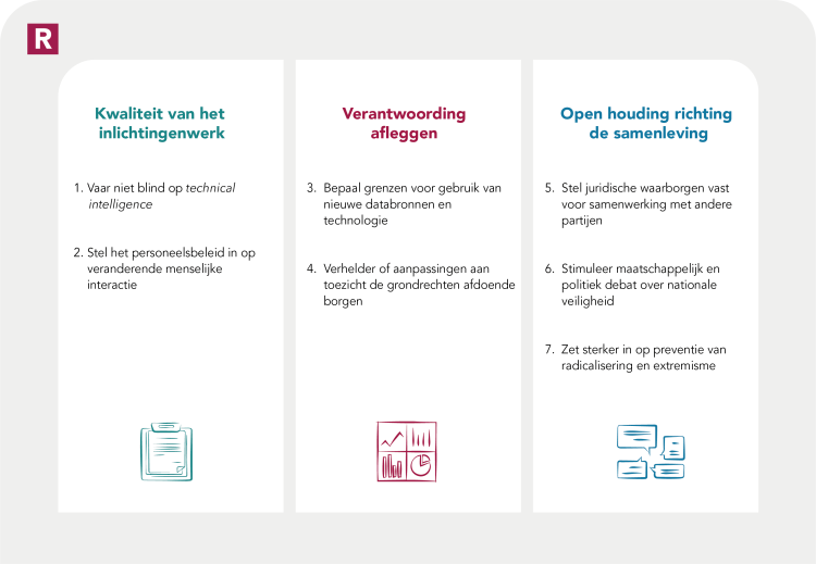 Tabel met 7 aanbevelingen bij het rapport Signalen voor de toekomst