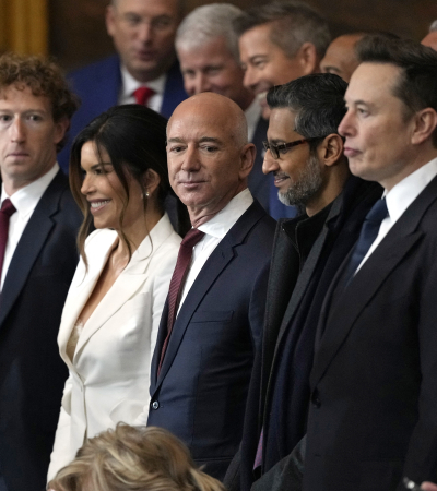 De CEO's van de Big Tech tijdens de inauguratie van Trump