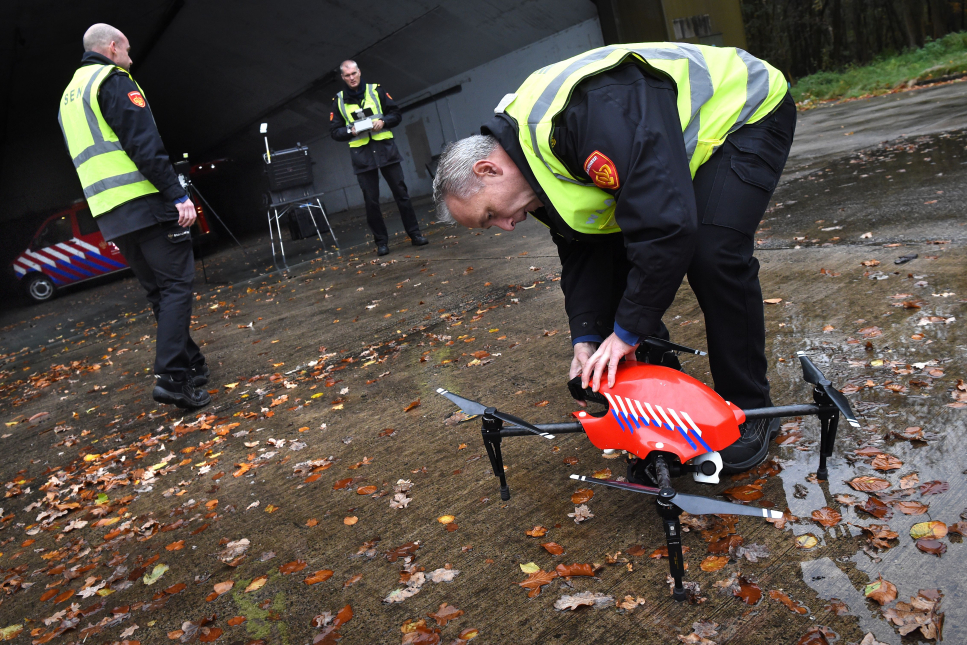 Brandweer gebruikt drone voor detectie