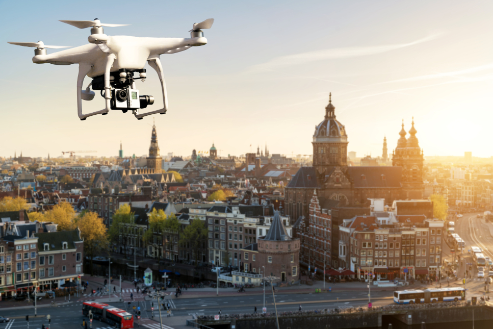 Drone boven Amsterdam