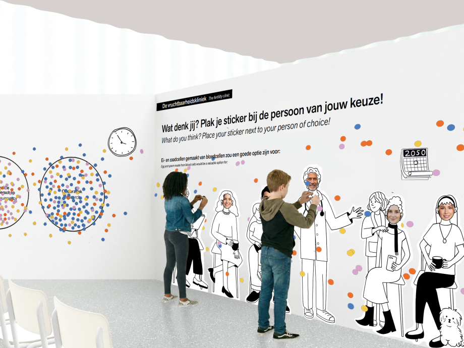 Impressie van de wachtruimte in de tentoonstelling in NEMO