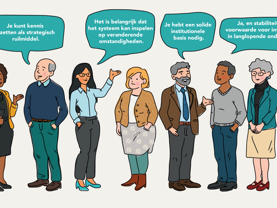 Getekende menselijke figuren praten met elkaar