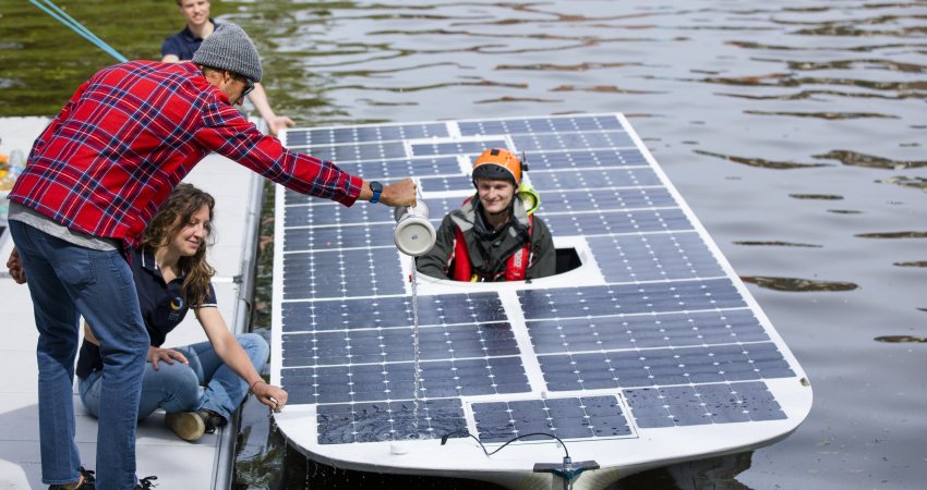 Doop van de TU Delft Solar Boat 2018