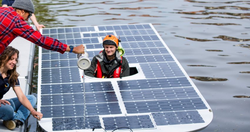 Detail Doop van de TU Delft Solar Boat 2018