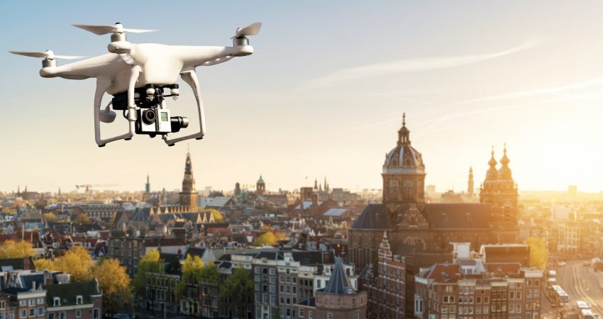 Drone boven Amsterdam