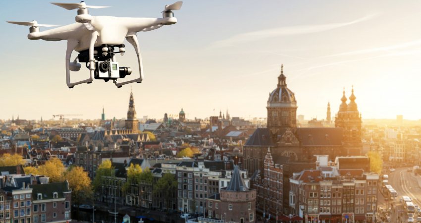 Drone boven Amsterdam