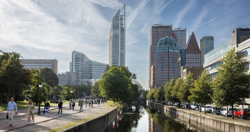 Skyline van Den Haag met verschillende ministeries