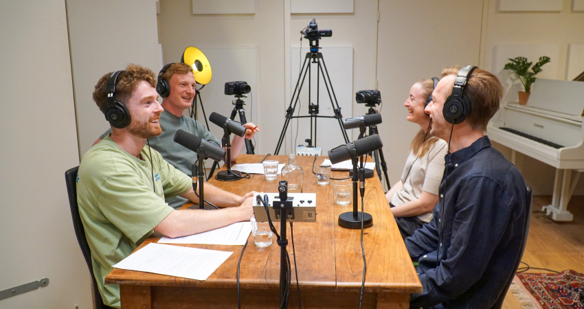 Opname van podcast Verrekijkers