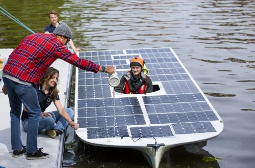 Doop van de TU Delft Solar Boat 2018