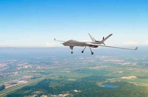 Onbemande militaire drone boven de VS