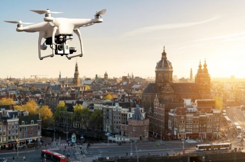 Drone boven Amsterdam