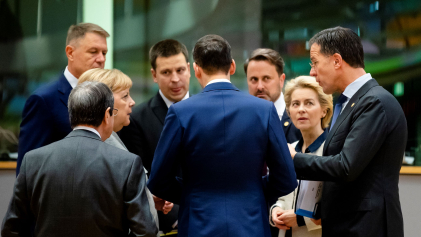 Europese leiders overleggen op een bijeenkomst in Brussel