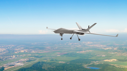 Onbemande militaire drone boven de VS