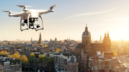 Drone boven Amsterdam
