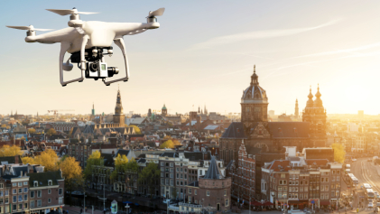 Drone boven Amsterdam
