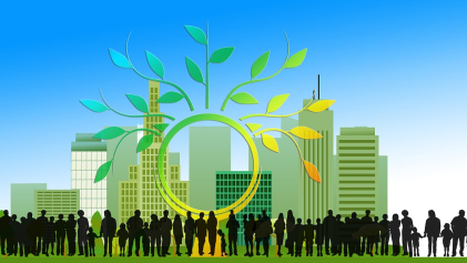 Illustratie groene stad