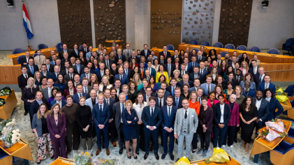 Groepsfoto van de beediging van de Kamerleden op 6-12-2023 - Foto: Tweede Kamer der Staten Generaal