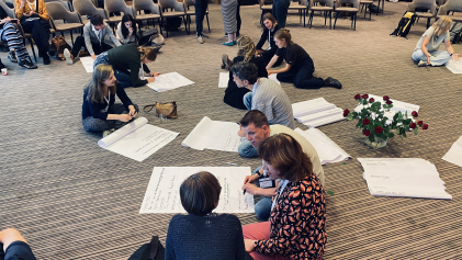 Deelnemers van de workshop aan het werk - Martien Versteegh
