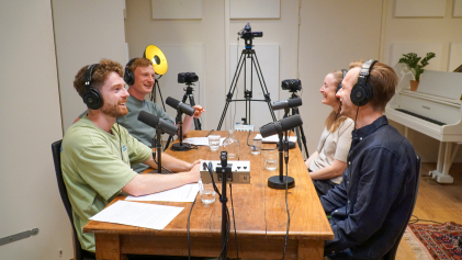 Opname van podcast Verrekijkers