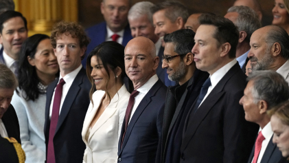 De CEO's van de Big Tech tijdens de inauguratie van Trump