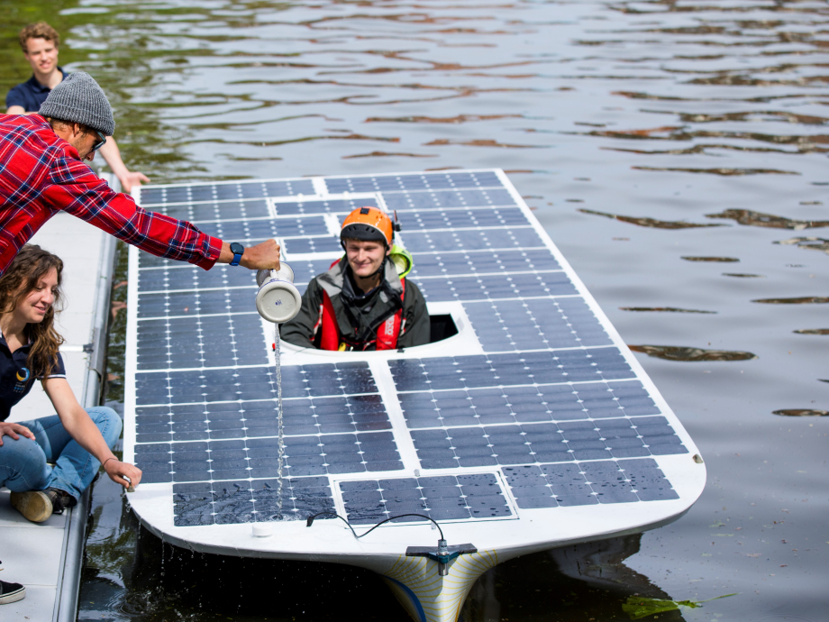 Detail Doop van de TU Delft Solar Boat 2018