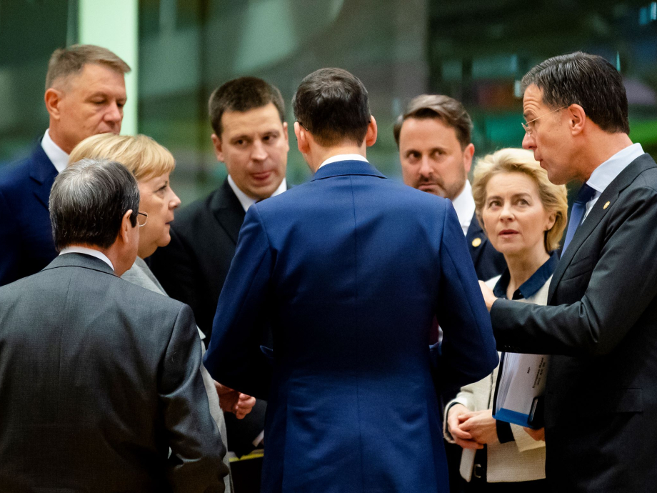 Europese leiders overleggen op een bijeenkomst in Brussel