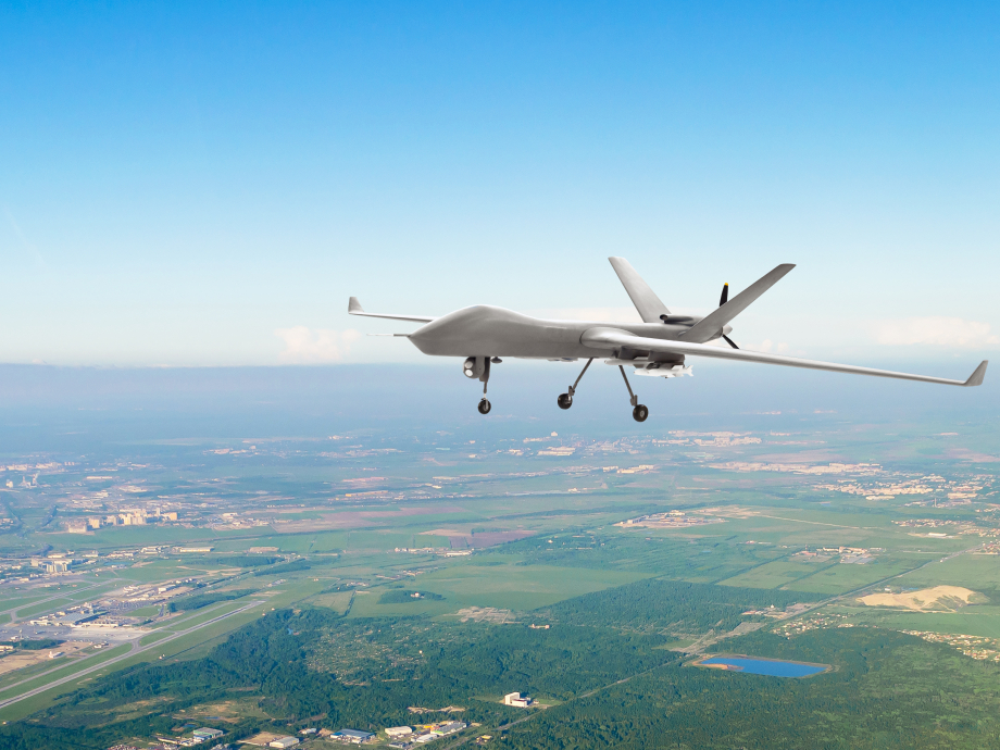 Onbemande militaire drone boven de VS