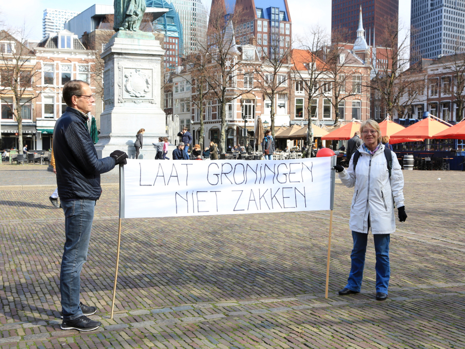 Protest in Den Haag over het aardgasbeleid in Groningen
