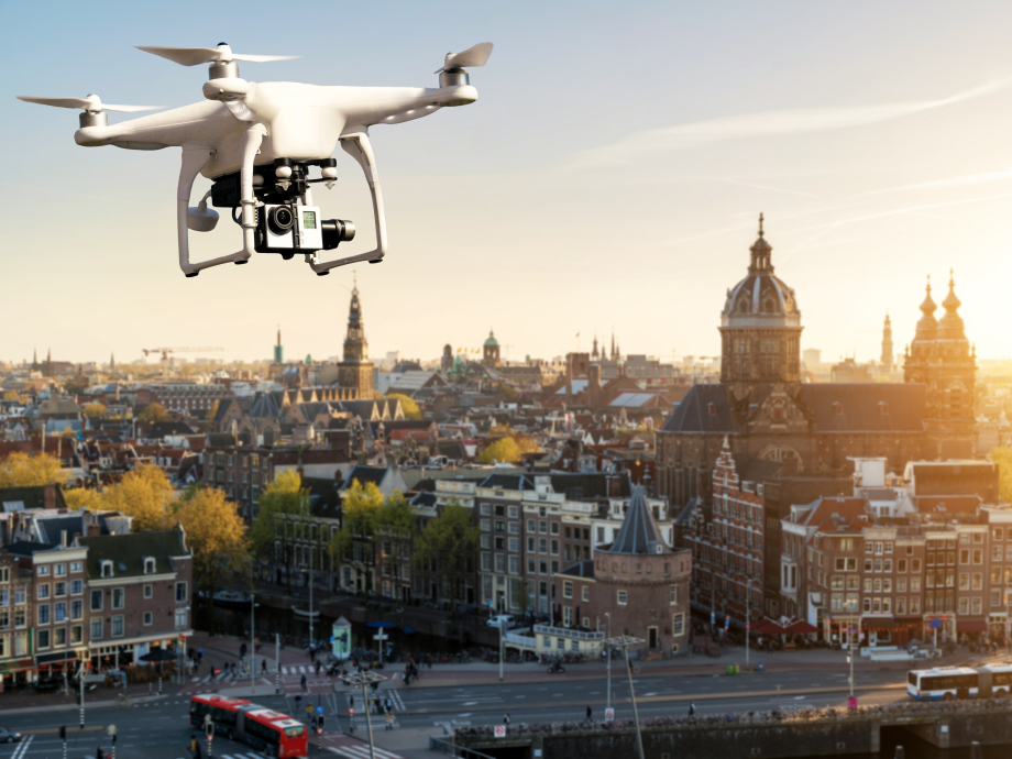 Drone boven Amsterdam