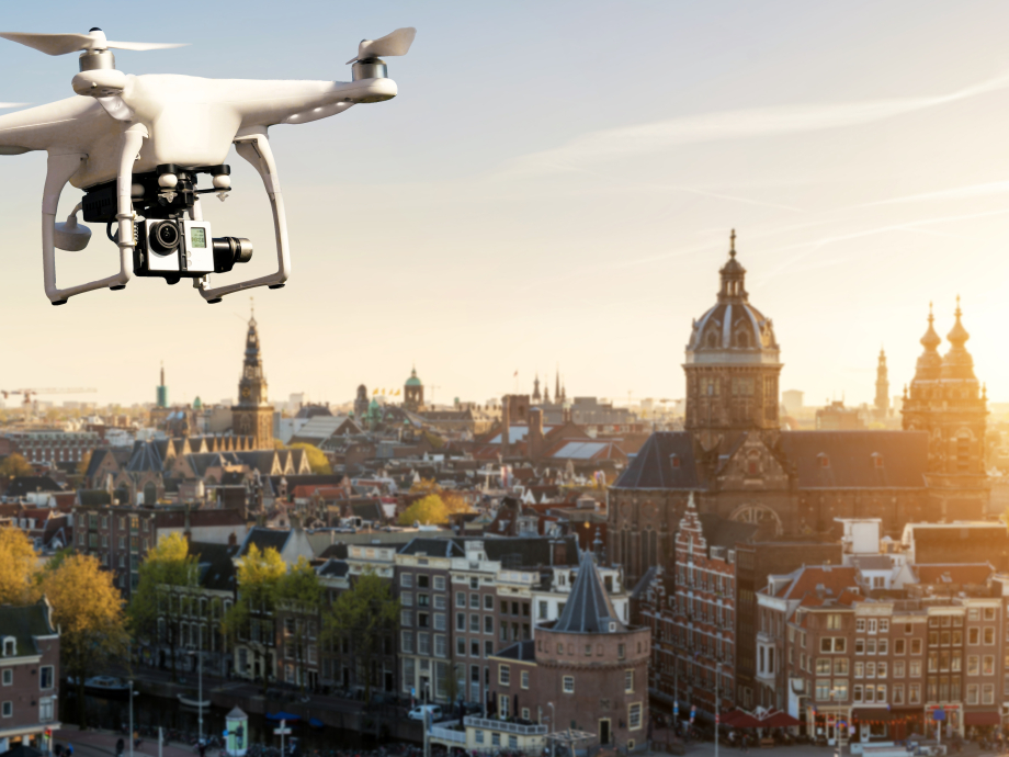 Drone boven Amsterdam