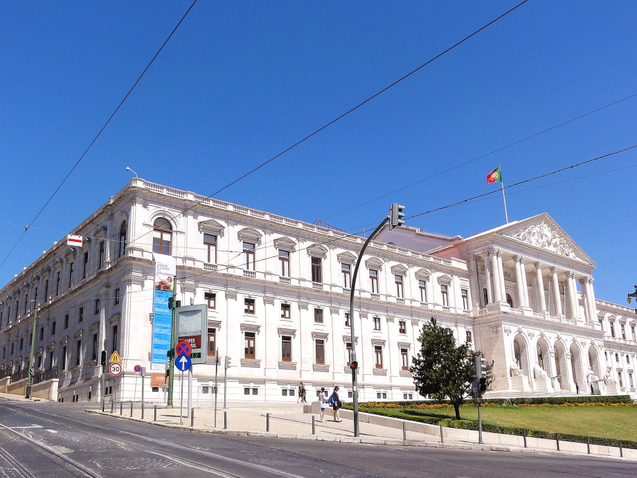Het parlementsgebouw in Lissabon (Palácio de São Bento)