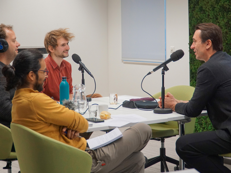 Een impressie van de opnames van de podcast