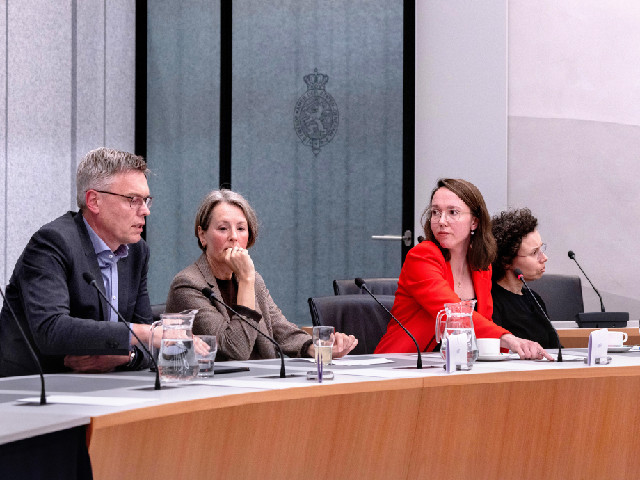Simone Harmsen tijdens het rondetafelgesprek over de Embryowet in de Tweede Kamer